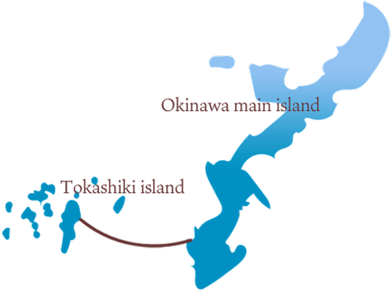 沖縄本島と慶良間諸島の地図
